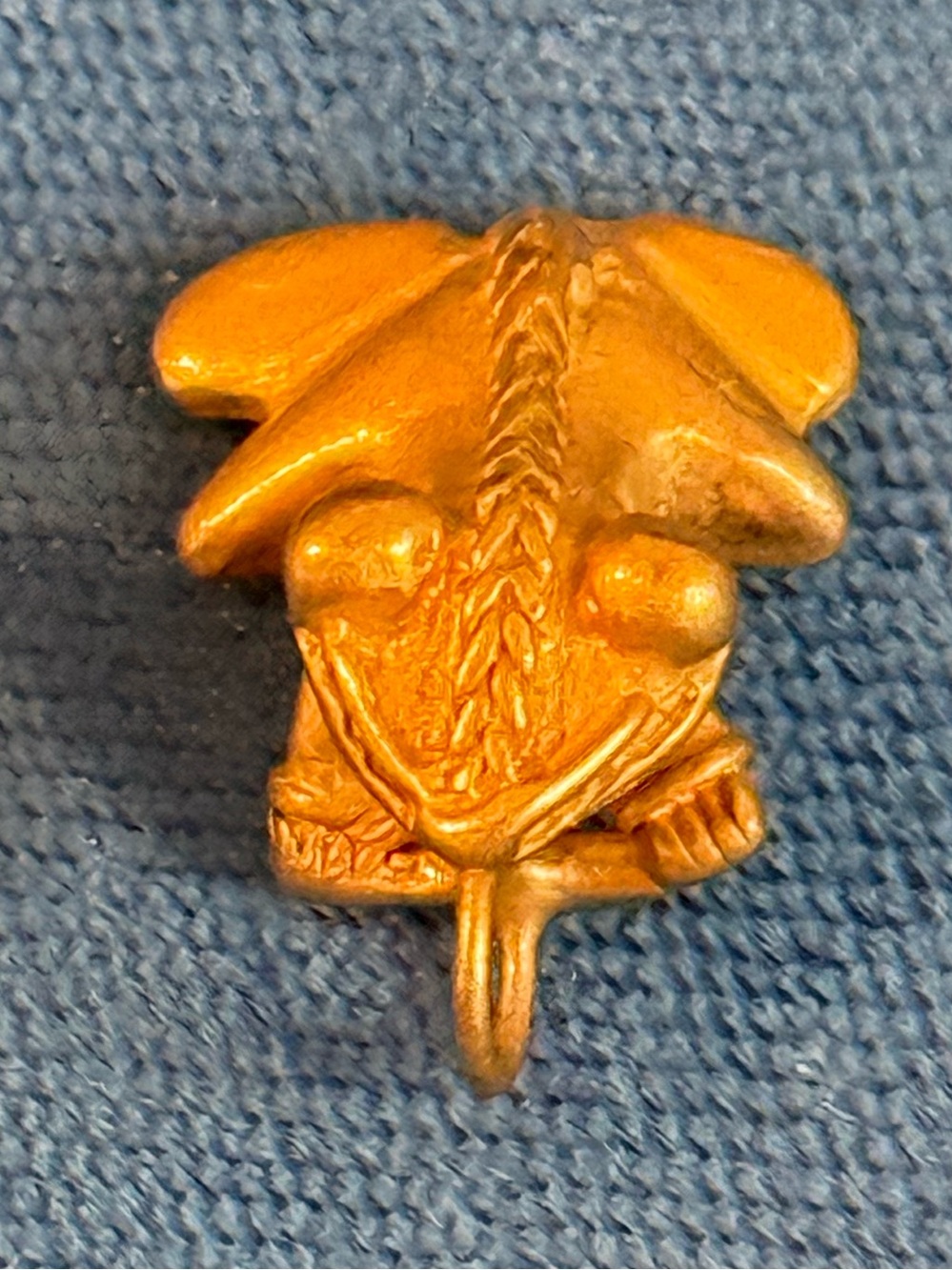 Vintage Gold Tone Frog Charm Pendant